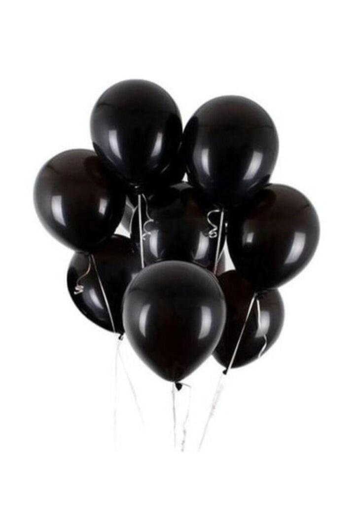 Metalik Siyah Balon 12" 30 Cm Metalik Balon 10lu Paket - 2