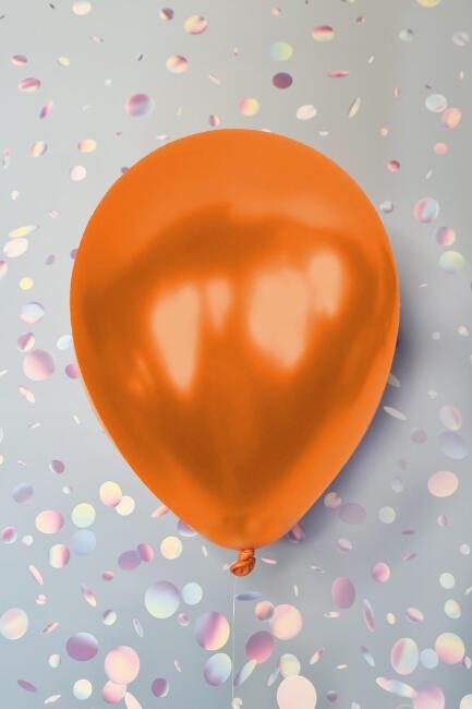 Metalik Turuncu Balon 12" 30 cm Metalik Balon 10lu Paket