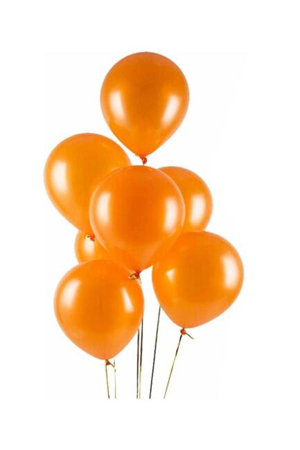 Metalik Turuncu Balon 12" 30 cm Metalik Balon 10lu Paket - 2