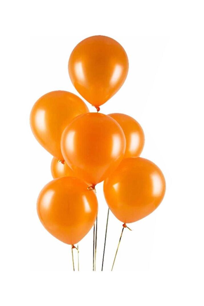 Metalik Turuncu Balon 12" 30 cm Metalik Balon 10lu Paket - 2