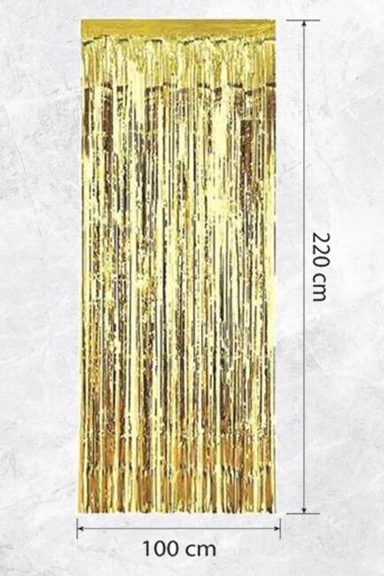Metalize Fon Perde Kapı Perdesi Gold Arka Fon Süs - 3