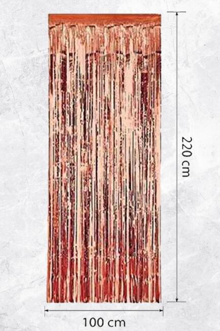 Metalize Fon Perde Kapı Perdesi Rose Gold Arka Fon Süs - 2
