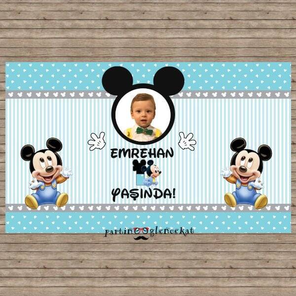 Mickey Mouse Konsept Doğum Günü Afişi - 1