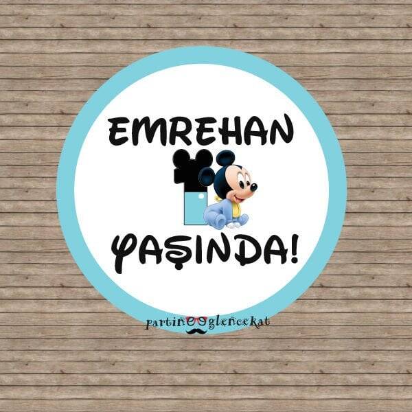 Mickey Mouse Konsept Etiket 10cm - 1