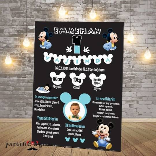 Mickey Mouse Konsept Künye Panosu