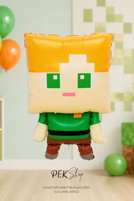 Minecraft Alex Folyo Balon Minecraft Konsept Doğum Günü Balonu - 2
