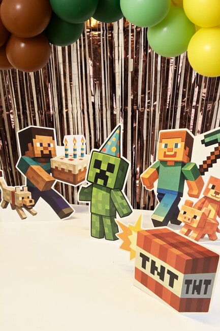 Minecraft Ayaklı Pano Seti Doğum Günü Masa Üstü Panolar - 4