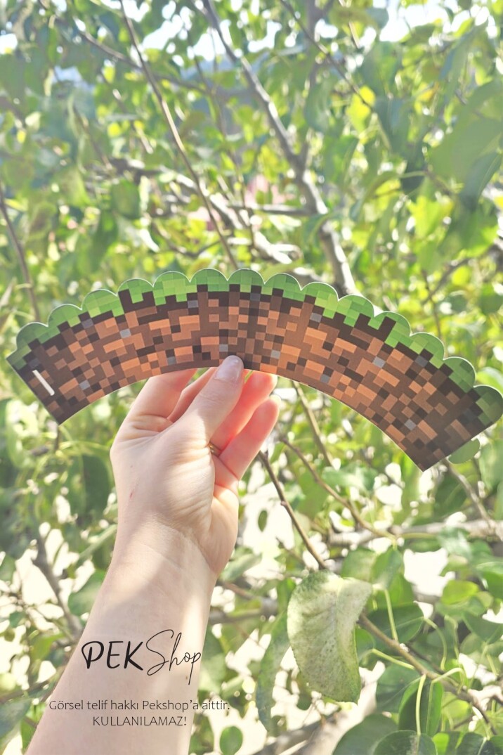 Minecraft Konsept Cupcake Sargısı 10'lu Minecraft Tema Doğum Günü - 2