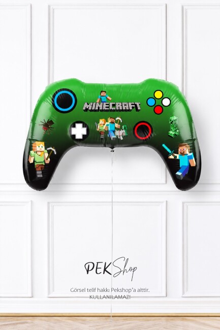 Minecraft Konsol Oyun Kolu Şekilli Joystick Folyo Balon - 1