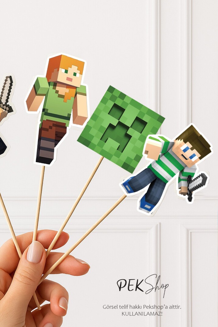 Minecraft Kürdan Süsleri Lüks Büyük Boy 10lu Paket - 2