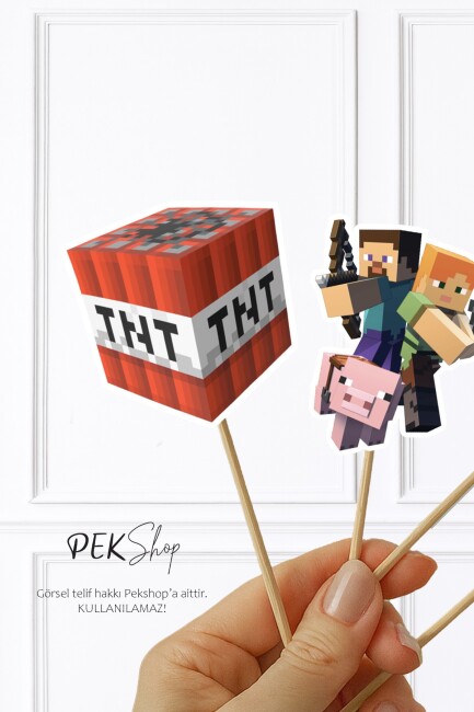 Minecraft Kürdan Süsleri Lüks Büyük Boy 10lu Paket - 3