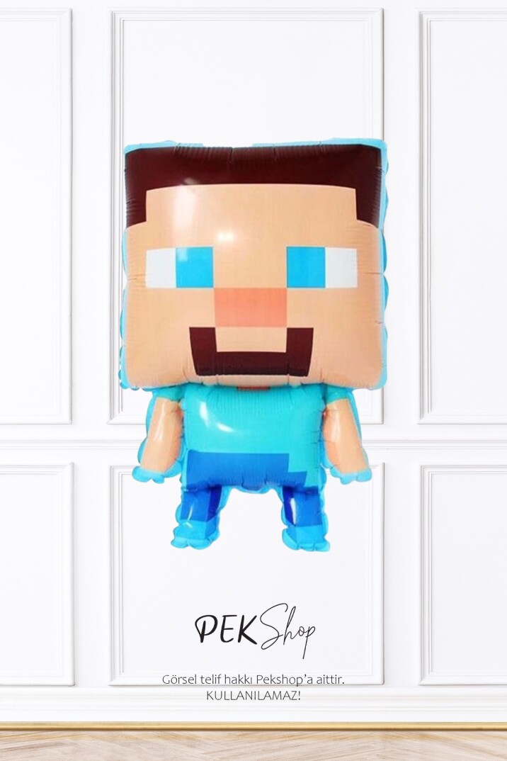 Minecraft Steve Folyo Balon Doğum Günü Balonu - 2