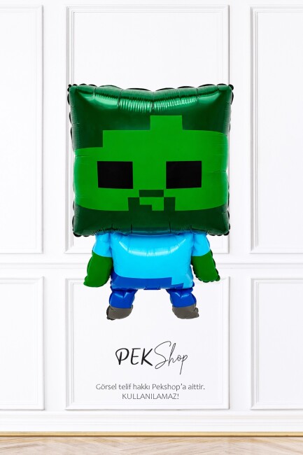 Minecraft Zombi Folyo Balon Minecraft Tema Balon - 1