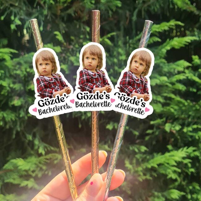 Mini Bride to be Fotoğraf Baskılı Pipet Takımı 5 li