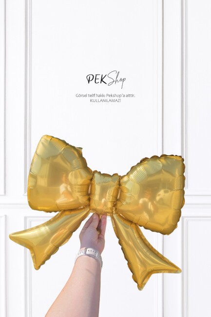 Mini Gold Fiyonk Folyo Balon 40x50 GOLD - 1