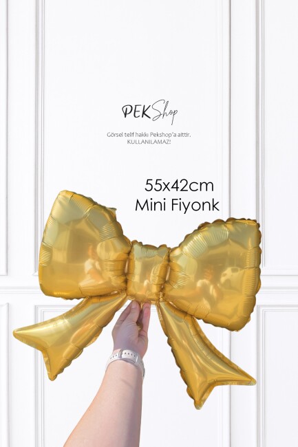 Mini Gold Fiyonk Folyo Balon 40x50 GOLD - 2