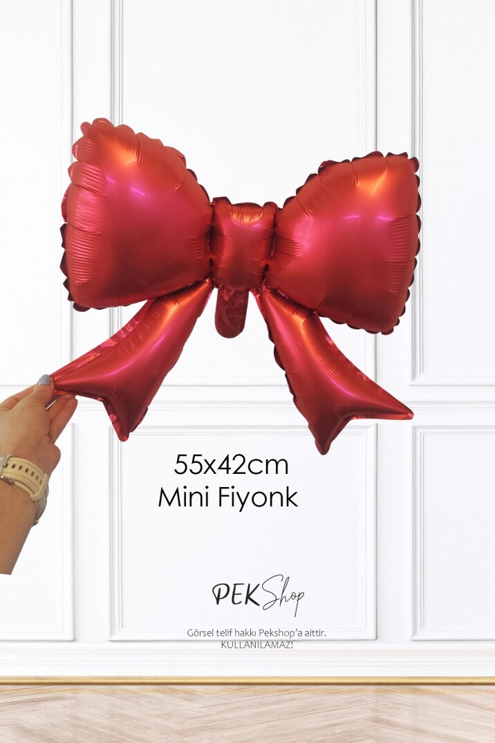 Mini Kırmızı Fiyonk Folyo Balon 40x50 - 2
