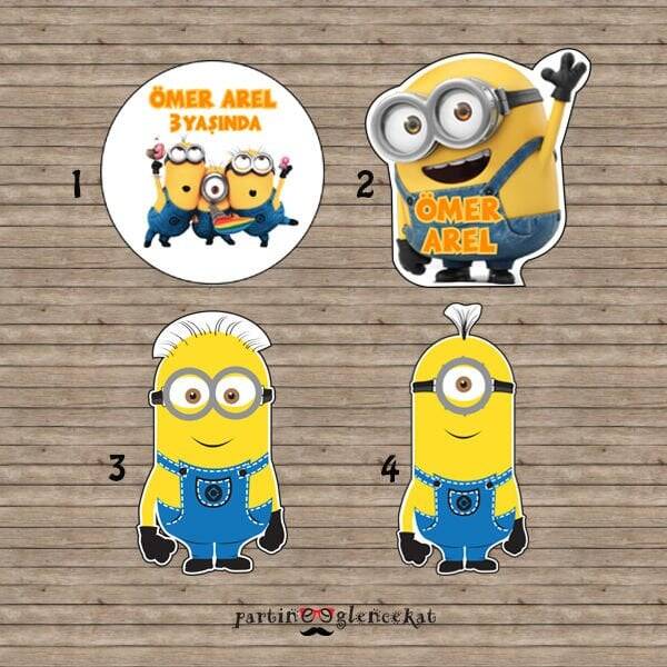 Minions Konsept 35 Adet 5cm Etiket - 1