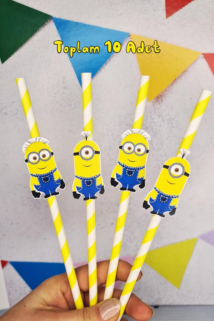 Minions Konsept Pipet Süsleri 10lu Lüks Pipet Paketi - 2