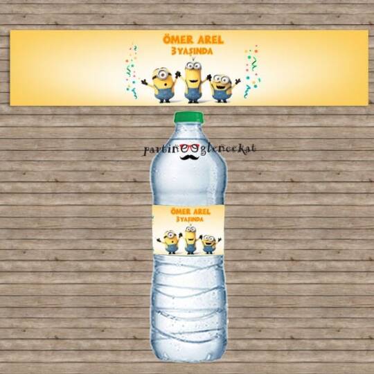 Minions Konsept Su Şişesi Etiketi