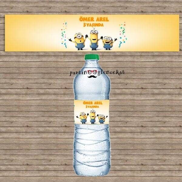 Minions Konsept Su Şişesi Etiketi - 1