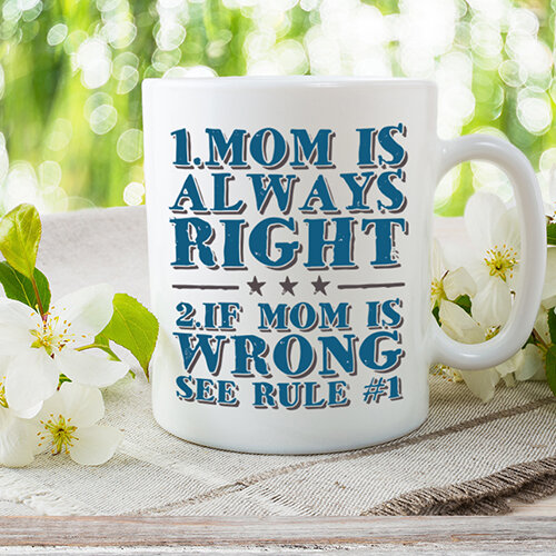 Mom Rules Yazılı Kupa - 1