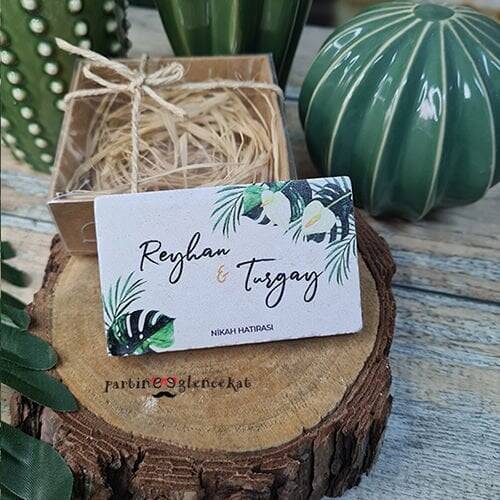 Monstera Zambak Konsept Baskılı Taş Magnet - 1