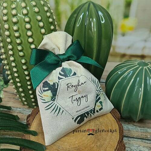 Monstera Zambak Konsept Lavanta Kesesi - 1