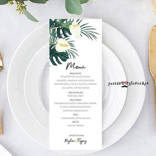 Monstera Zambak Konsept Menü Kartı - 1
