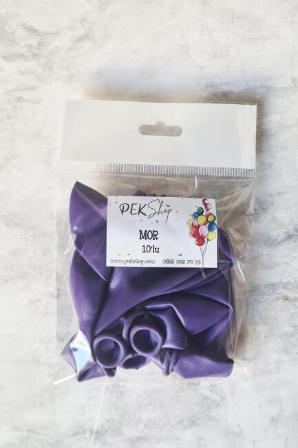 Mor Balon 10 Adet - 12 inc 30 cm Parti Balonu - 2