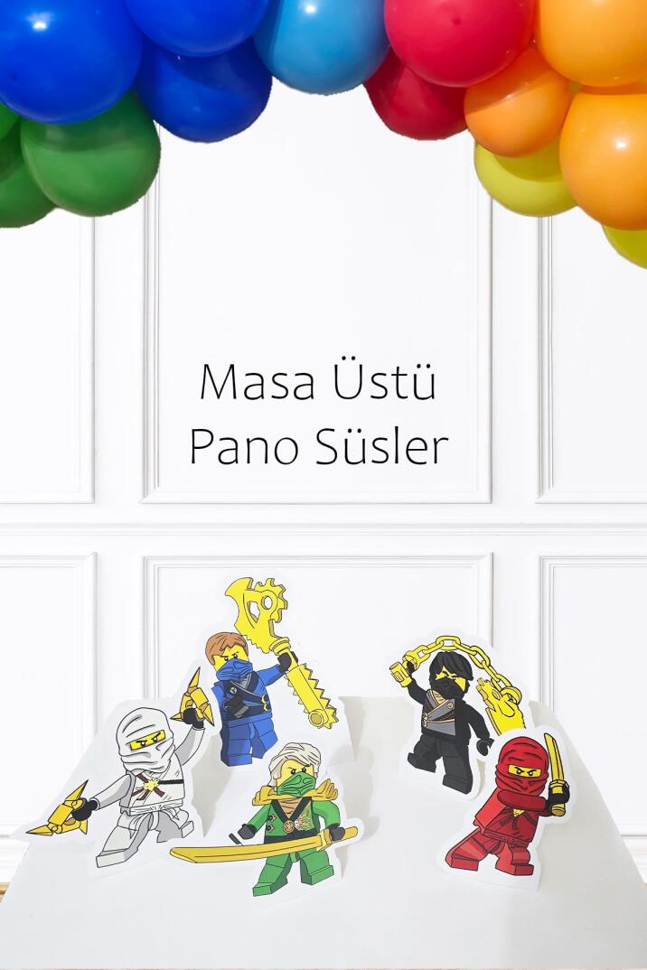 Ninjalar Ayaklı Pano Seti Doğum Günü Masa Üstü Panolar - 1