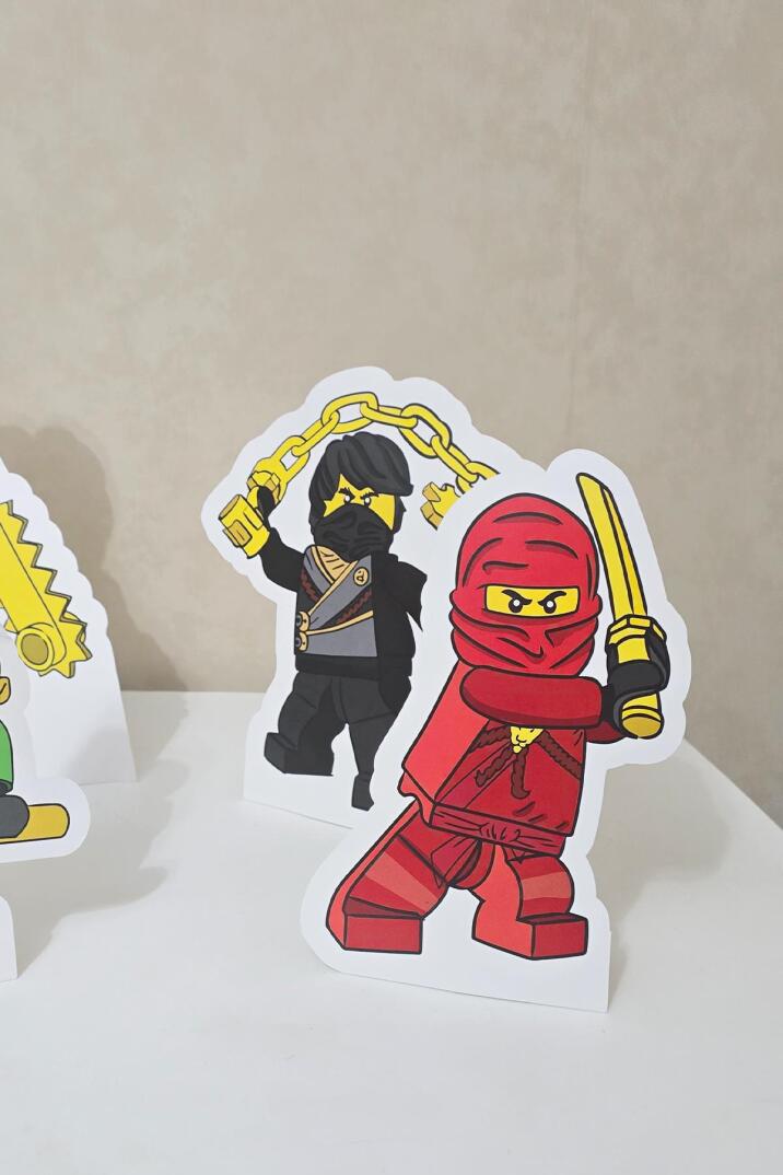 Ninjalar Ayaklı Pano Seti Doğum Günü Masa Üstü Panolar - 3