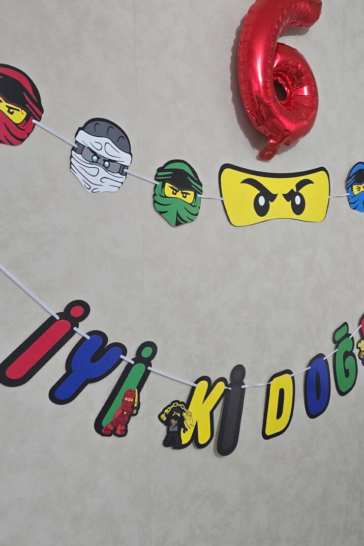 Ninjalar Banner Seti 2li İyi Ki Doğdun ve Ninja Banner Duvar Süsü Ninja Doğum Günü - 2