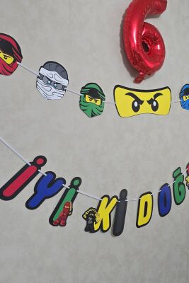 Ninjalar İyi Ki Doğdun Banner Duvar Süsü Ninja Doğum Günü Banner Süsleri - 3
