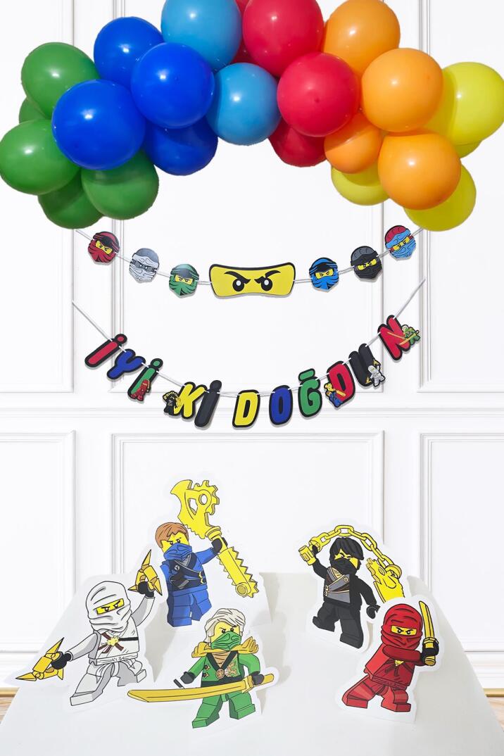 Ninjalar Tema Doğum Günü Balon Zinciri Seti Ninja Konsept Doğum Günü Süsleme Seti - 1