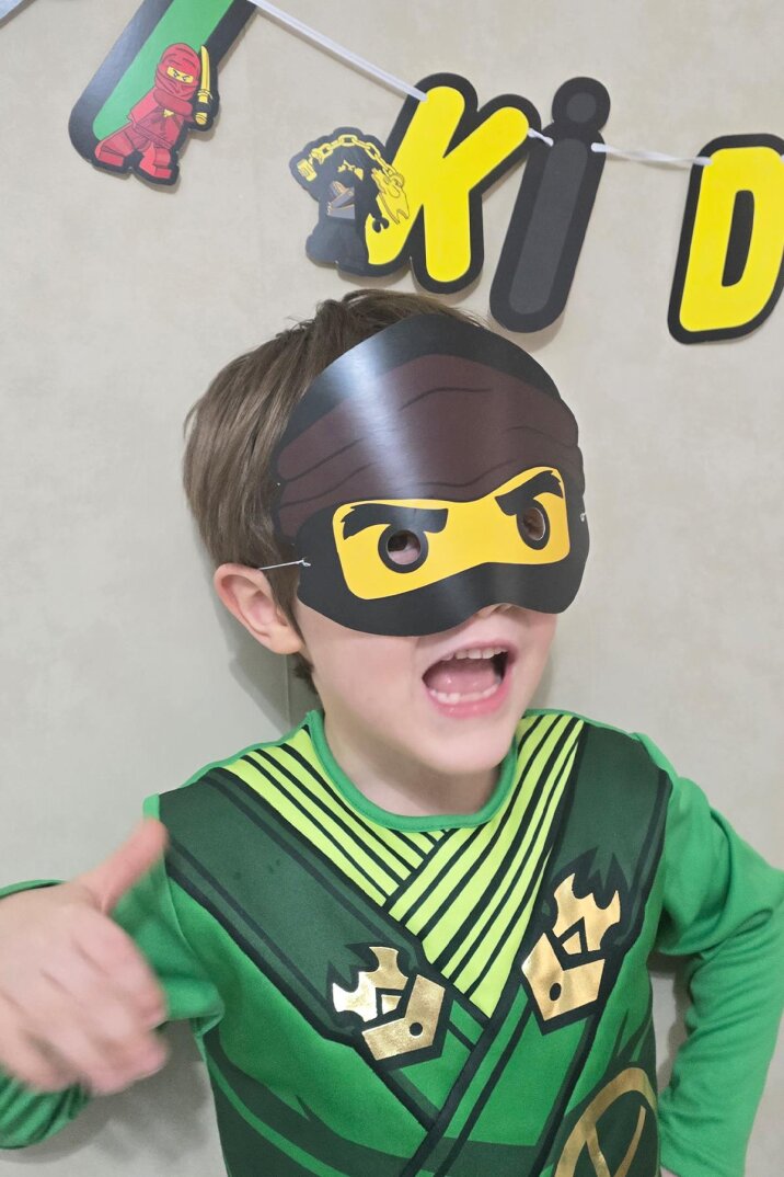 Ninjalar Tema Karton Maskeler 5li Ninja Konsept Doğum Günü - 3