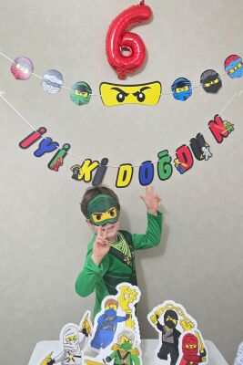Ninjalar Tema Karton Maskeler 5li Ninja Konsept Doğum Günü - 6