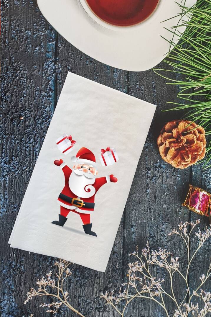 Noel Baba Baskılı Yılbaşı - Yeni Yıl Peçetesi - 1