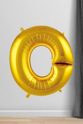 O Harfi Folyo Balon Gold 100 cm 40 inç 1 Metre Altın - 1