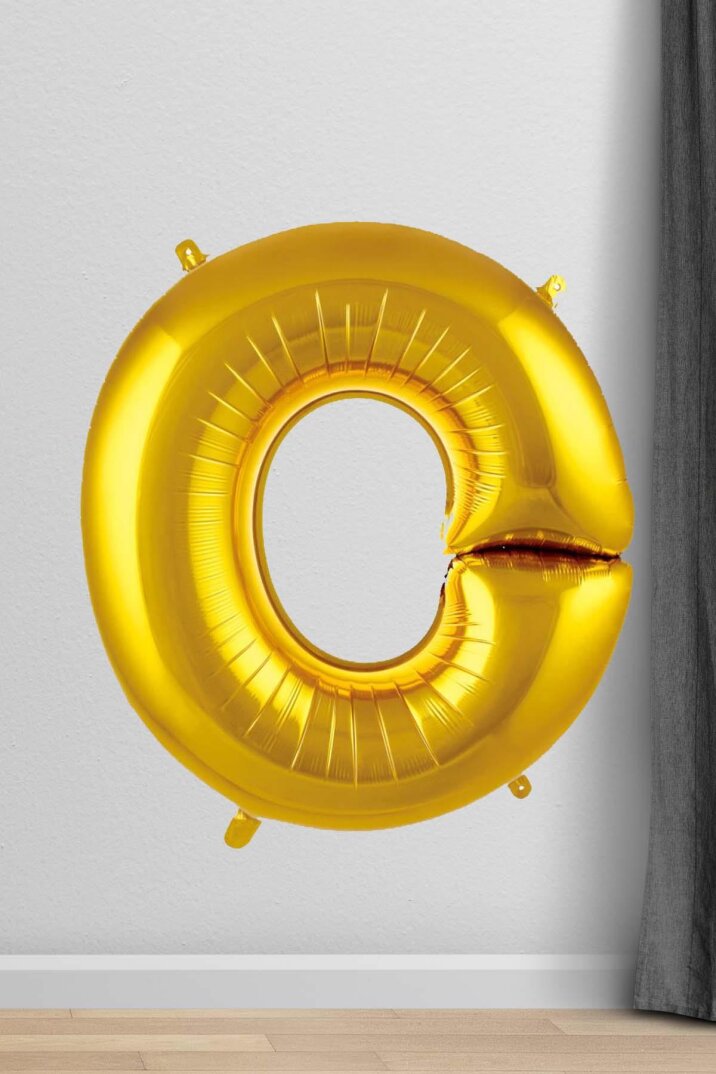 O Harfi Folyo Balon Gold 100 cm 40 inç 1 Metre Altın - 1