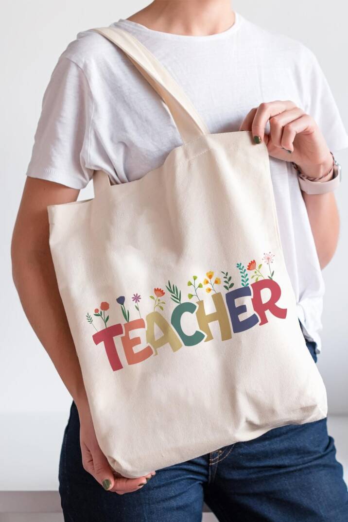 Öğretmene Hediye Bez Çanta Hediyelik Teacher Yazılı - 1