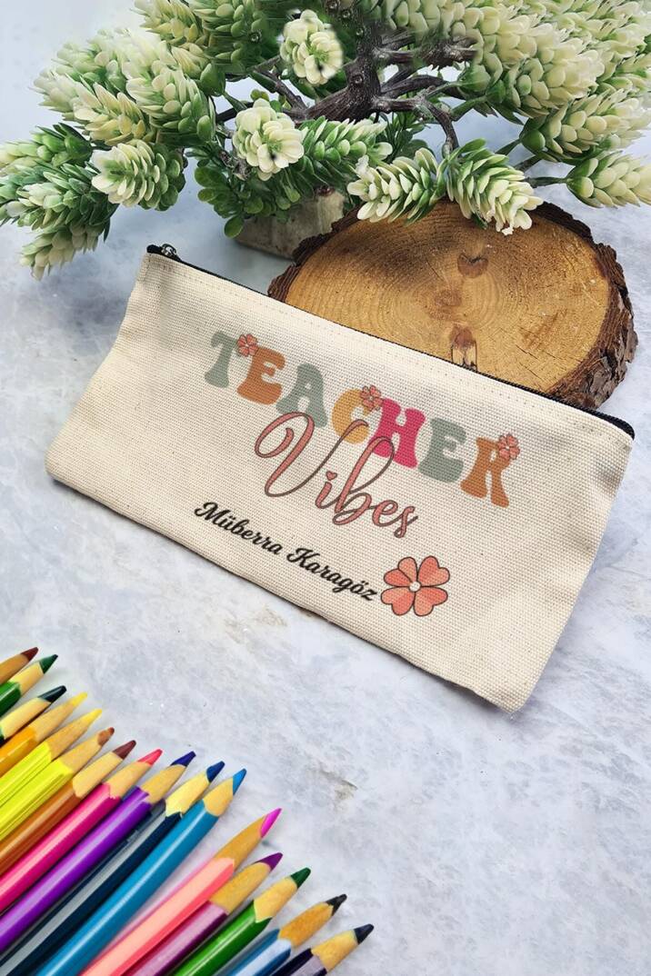 Öğretmenler Günü Hediyesi İsimli Kalemlik Teacher Vibes - 1
