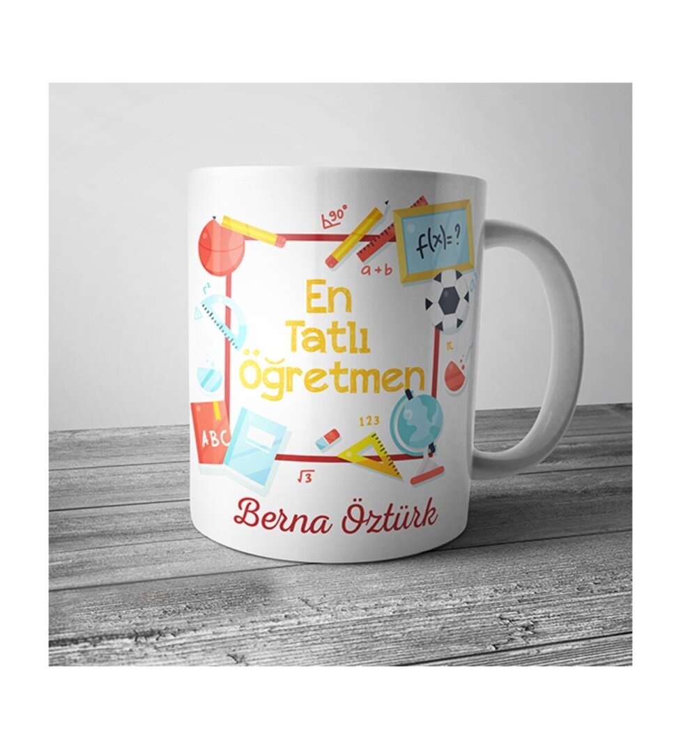 Öğretmenler Günü Hediyesi Kupa Bardak En Tatlı Öğretmene - 1