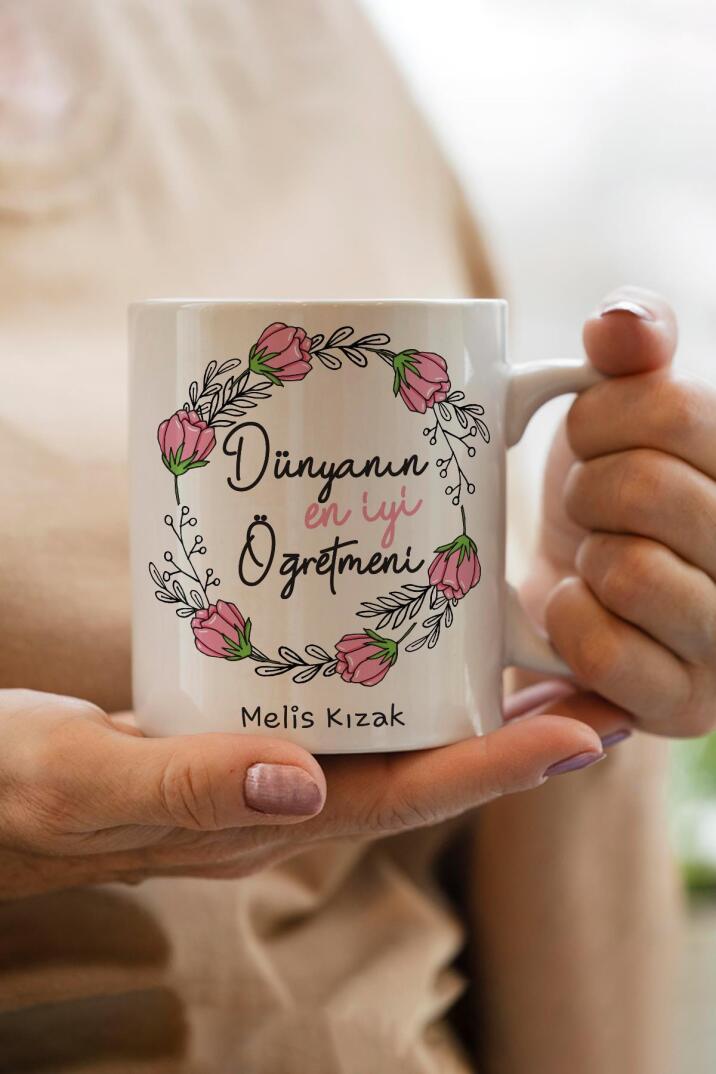 Öğretmenler Günü Hediyesi Kupa Bardak İsme Özel En İyi Öğretmene Hediye - 1