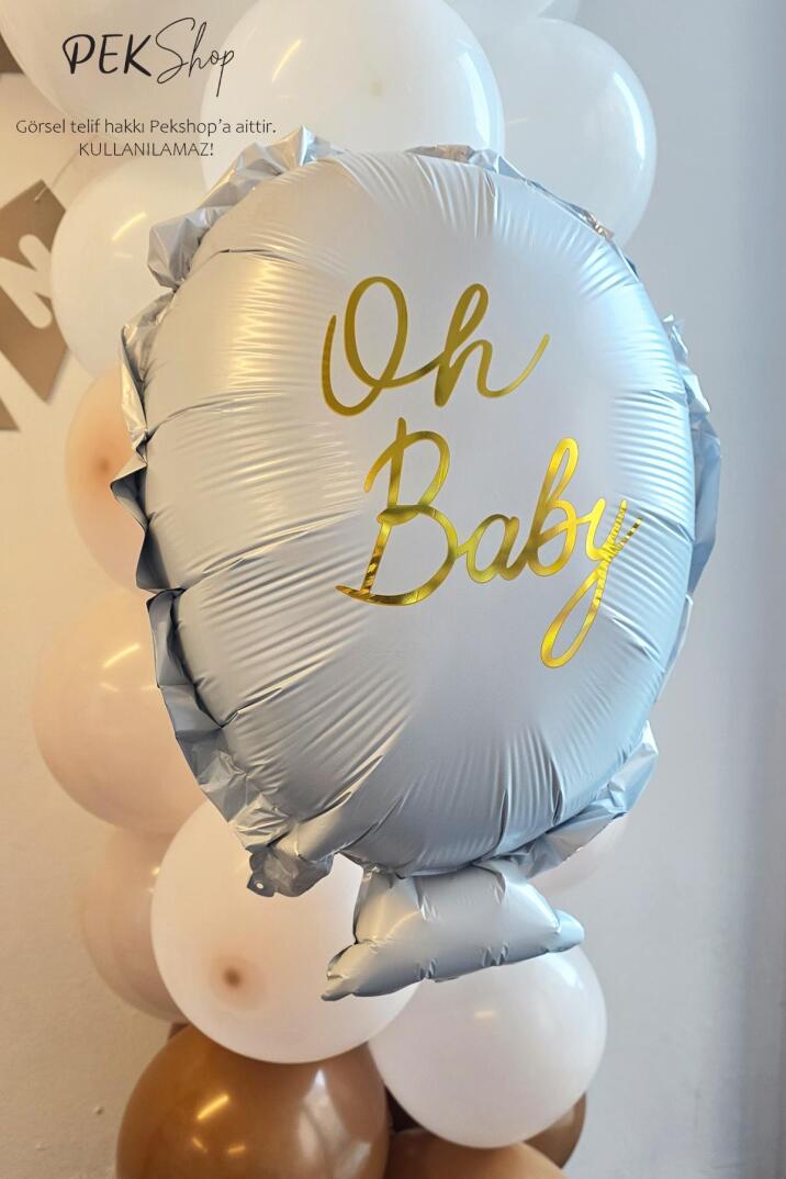 Oh Baby Yazılı Baby Shower Cinsiyet Partisi Balonu 64x51cm - 2