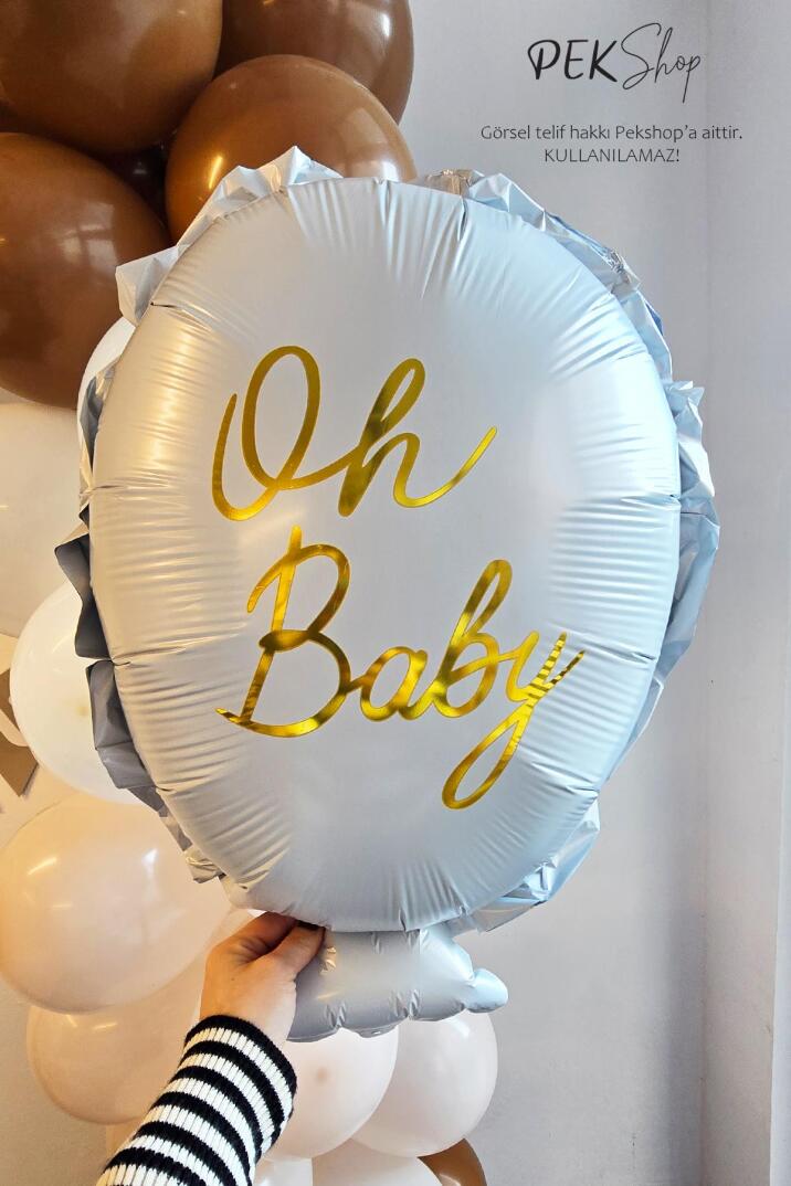 Oh Baby Yazılı Baby Shower Cinsiyet Partisi Balonu 64x51cm - 4