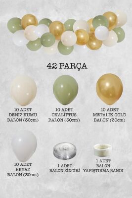 Okaliptus Konsept Balon Zinciri Parti Balon Seti 42 Parça - 2