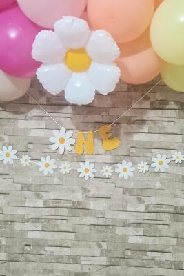 One Papatya Tema Banner Papatya Konsept Duvar Süsü 2'li Set - 2