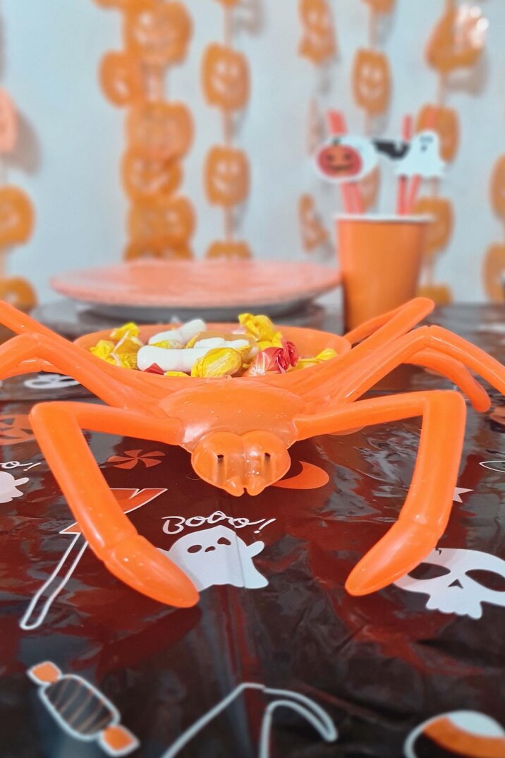 Örümcek Şeklinde Tabak Şekerlik Halloween Süsleri Cadılar Bayramı Masa Süsleri - 3