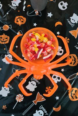 Örümcek Şeklinde Tabak Şekerlik Halloween Süsleri Cadılar Bayramı Masa Süsleri - 4